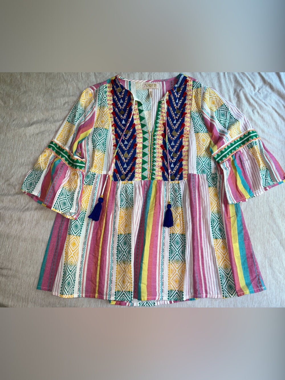 Anthropologie Verb Vanessa Embroidered Tunic Blouse